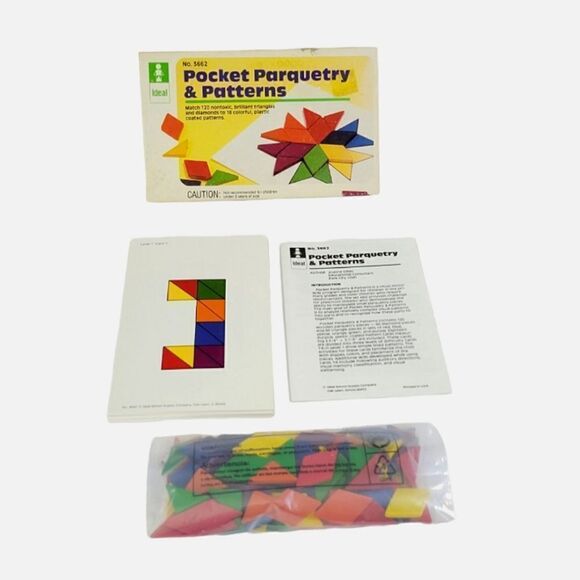 Vintage Ideal Pocket Parquetry & Patterns Complete Set 1960  Collectible - Picture 2 of 4